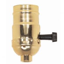  80/1012 - On-Off Turn Knob Socket With Removable Knob; 1/8 IPS; Aluminum; Brite Gilt Finish; 250W; 250V; 500