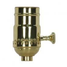  80/1024 - 3-Way (2 Circuit) Turn Knob Socket With Removable Knob; 1/8 IPS; 3 Piece Stamped Solid Brass;