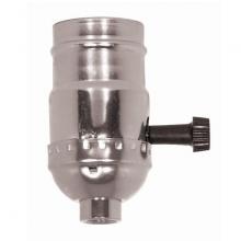  80/1453 - 3-Way (2 Circuit) Turn Knob Socket With Removable Knob; 1/8 IPS; Aluminum; Nickel Finish; 250W;