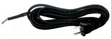  80/2290 - 10 Foot Rayon Cord Set; Black Finish; 18/2 SPT-2 105C With Molded Polarized Plug; 150 Carton; Tinned