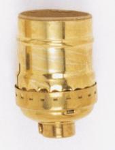  90/871 - Short Keyless Socket; 1/8 IPS; 3 Piece Stamped Solid Brass; Polished Brass Finish; 660W; 250V;