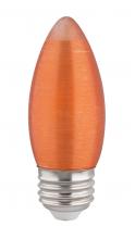  S23407 - 2 Watt C11 LED; Satin Spun; Amber; Medium base; 2100K; 100 Lumens; 120 Volt