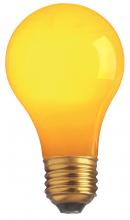  S6093 - 25 Watt A19 Incandescent; Ceramic Yellow; 1000 Average rated hours; 30 Lumens; Medium base; 130 Volt