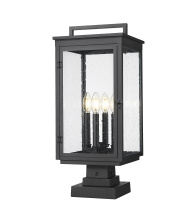 Z-Lite 5019PHBS-SQPM-BK - 4 Light Outdoor Pier Mounted Fixture