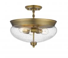  722SF-HBR - 3 Light Semi Flush Mount