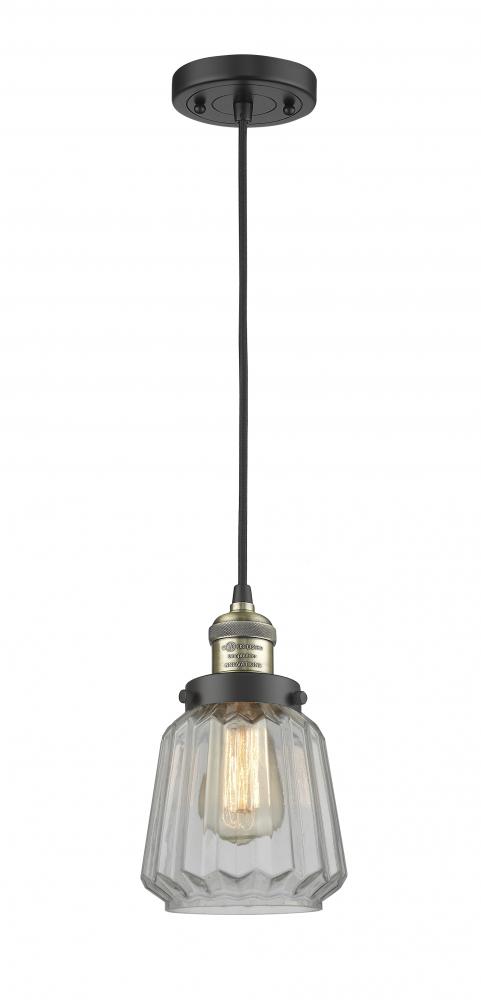 Chatham - 1 Light - 7 inch - Black Antique Brass - Cord hung - Mini Pendant