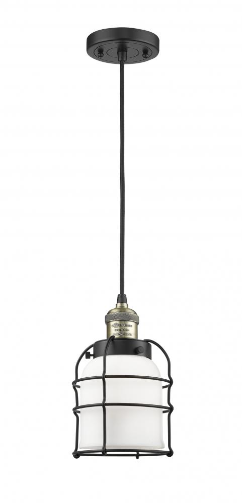 Bell Cage - 1 Light - 6 inch - Black Antique Brass - Cord hung - Mini Pendant