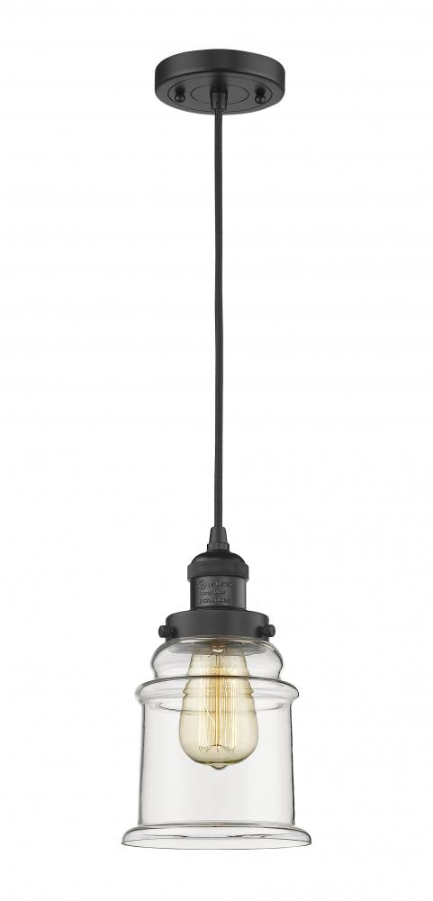 Canton - 1 Light - 6 inch - Matte Black - Cord hung - Mini Pendant