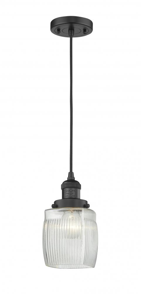 Colton - 1 Light - 6 inch - Matte Black - Cord hung - Mini Pendant