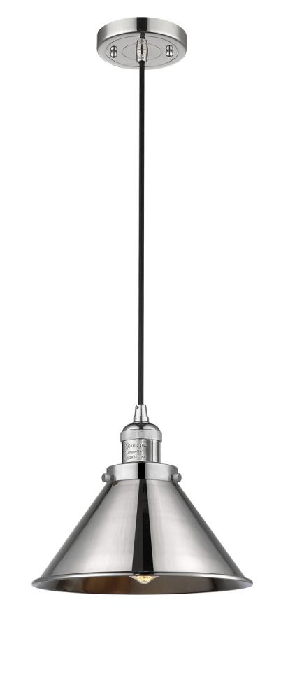 Briarcliff - 1 Light - 10 inch - Polished Nickel - Cord hung - Mini Pendant