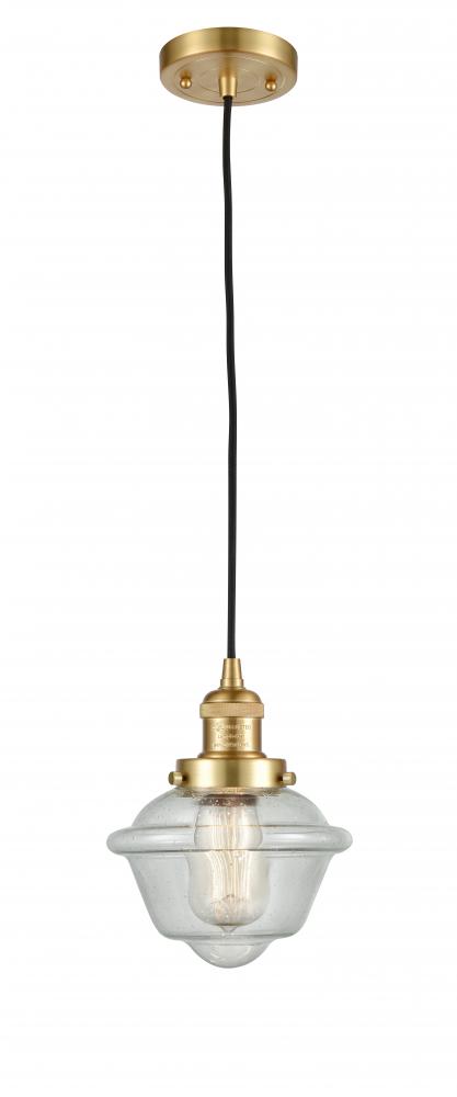 Oxford - 1 Light - 7 inch - Satin Gold - Cord hung - Mini Pendant