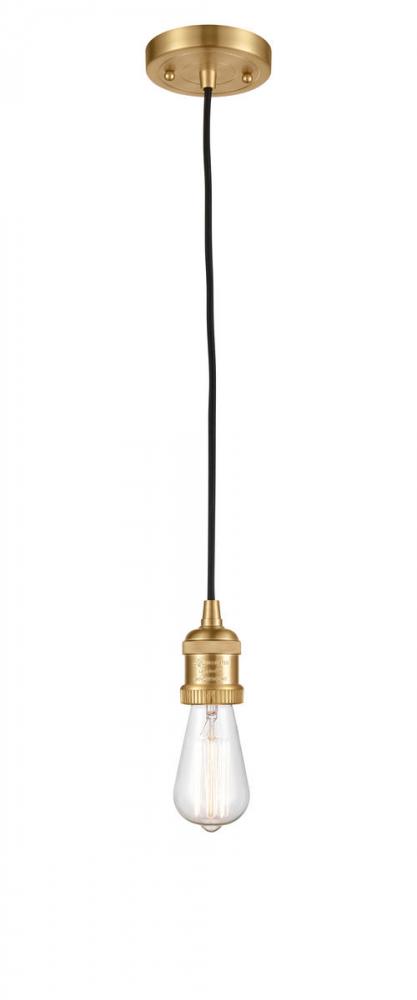 Bare Bulb - 1 Light - 3 inch - Satin Gold - Cord hung - Mini Pendant
