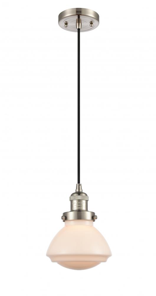 Olean - 1 Light - 7 inch - Brushed Satin Nickel - Cord hung - Mini Pendant