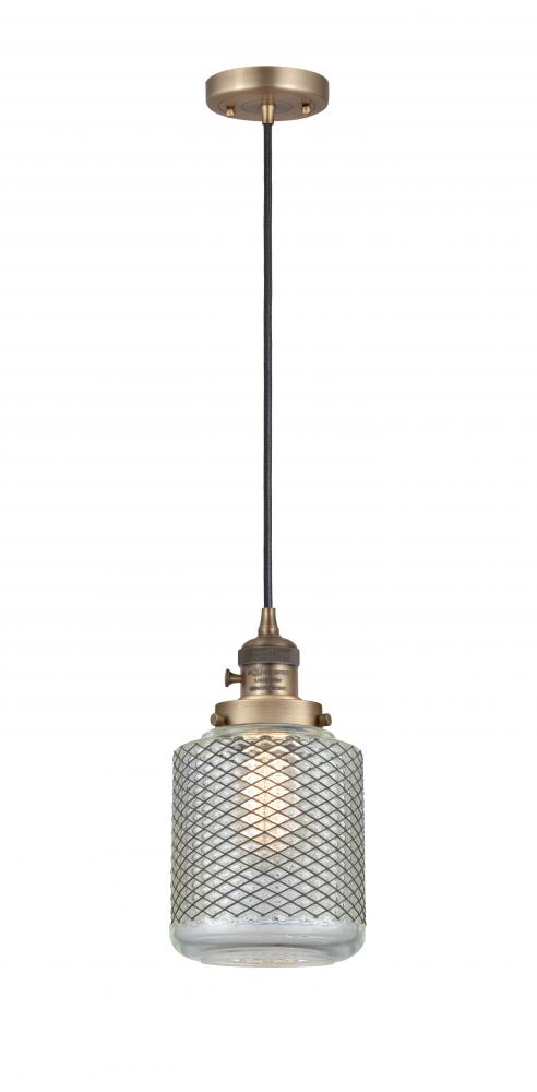 Stanton - 1 Light - 6 inch - Brushed Brass - Cord hung - Mini Pendant