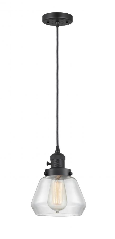 Fulton - 1 Light - 7 inch - Matte Black - Cord hung - Mini Pendant