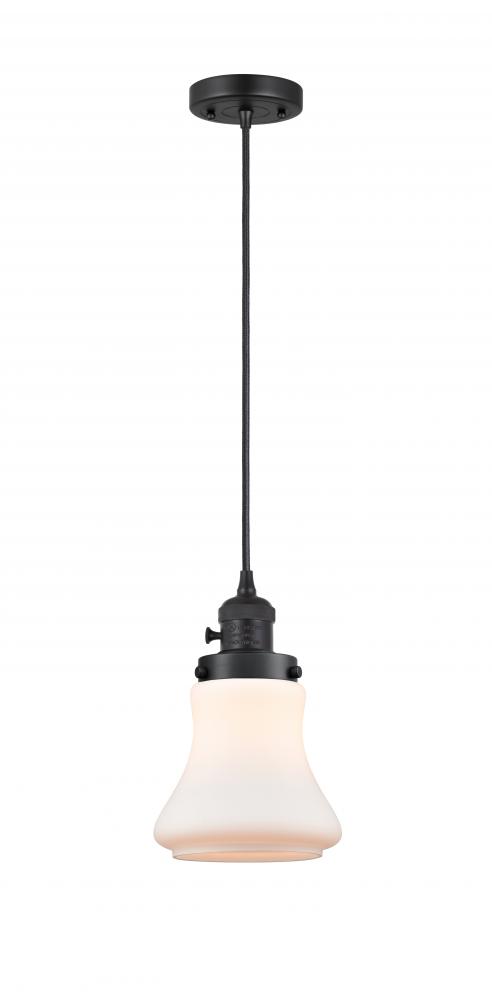Bellmont - 1 Light - 6 inch - Matte Black - Cord hung - Mini Pendant