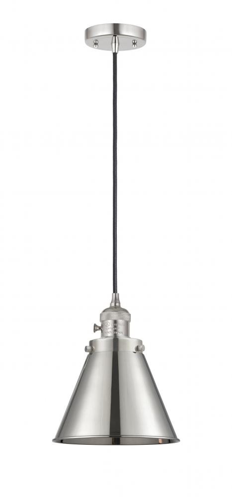 Appalachian - 1 Light - 8 inch - Polished Nickel - Cord hung - Mini Pendant