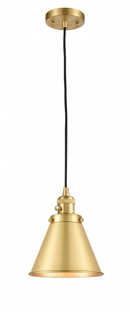 Appalachian - 1 Light - 8 inch - Satin Gold - Cord hung - Mini Pendant