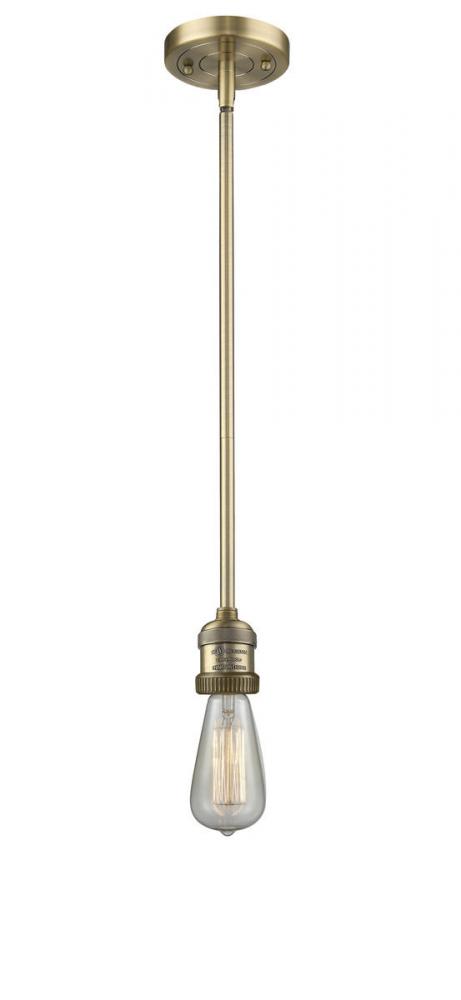 Bare Bulb - 1 Light - 2 inch - Brushed Brass - Stem Hung - Mini Pendant