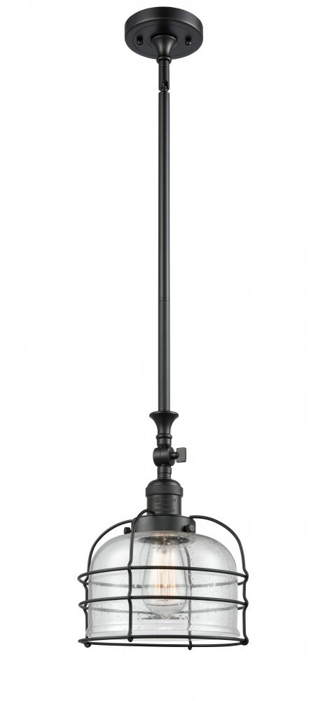 Bell Cage - 1 Light - 9 inch - Matte Black - Stem Hung - Mini Pendant