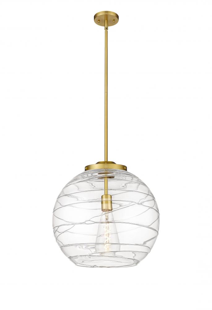 Athens Deco Swirl - 1 Light - 16 inch - Satin Gold - Cord hung - Pendant