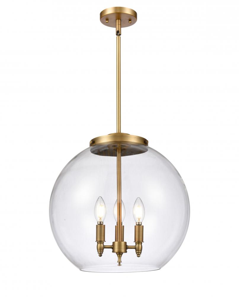 Athens - 3 Light - 16 inch - Brushed Brass - Cord hung - Pendant