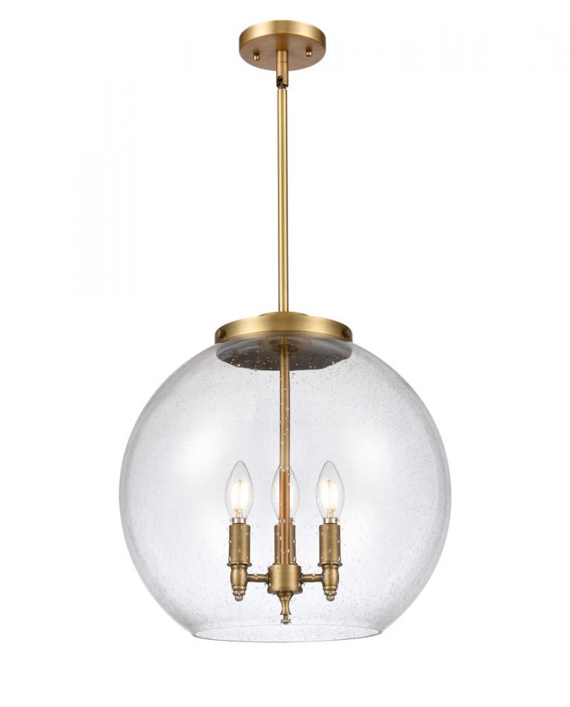 Athens - 3 Light - 16 inch - Brushed Brass - Cord hung - Pendant