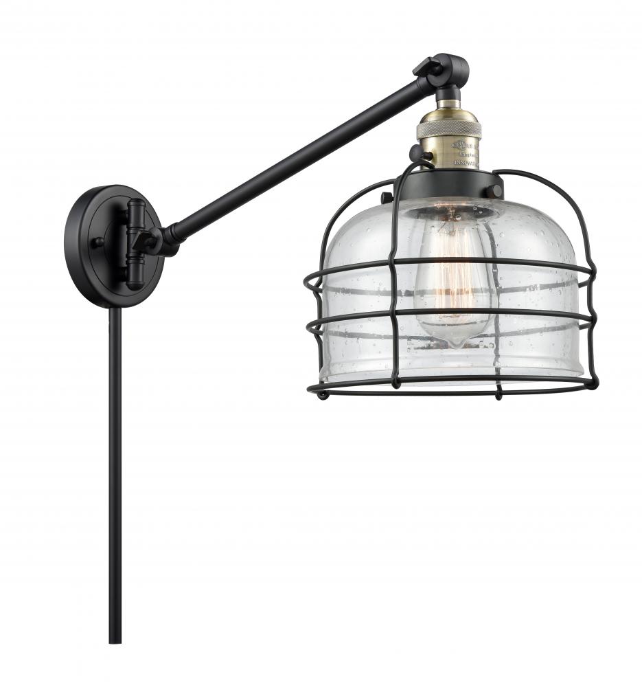 Bell Cage - 1 Light - 8 inch - Black Antique Brass - Swing Arm