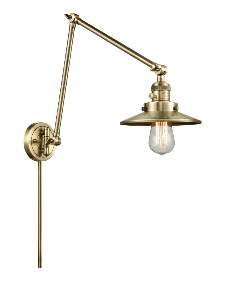 Railroad - 1 Light - 8 inch - Antique Brass - Swing Arm