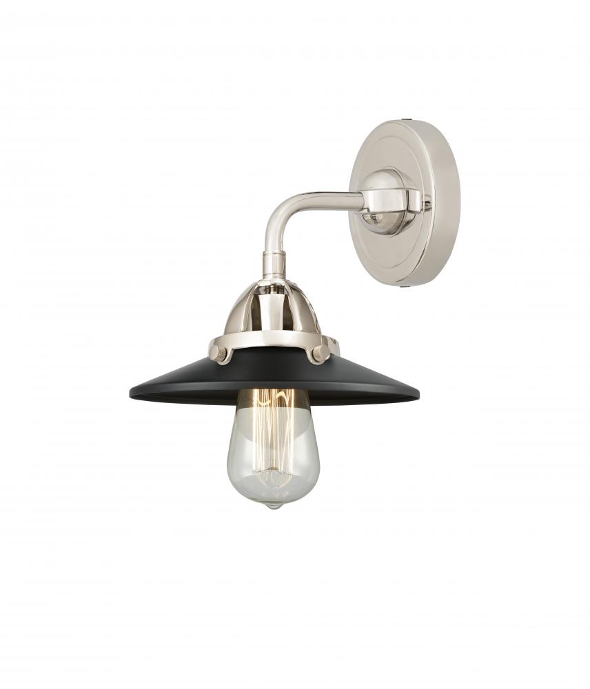 Railroad - 1 Light - 8 inch - Polished Nickel - Sconce