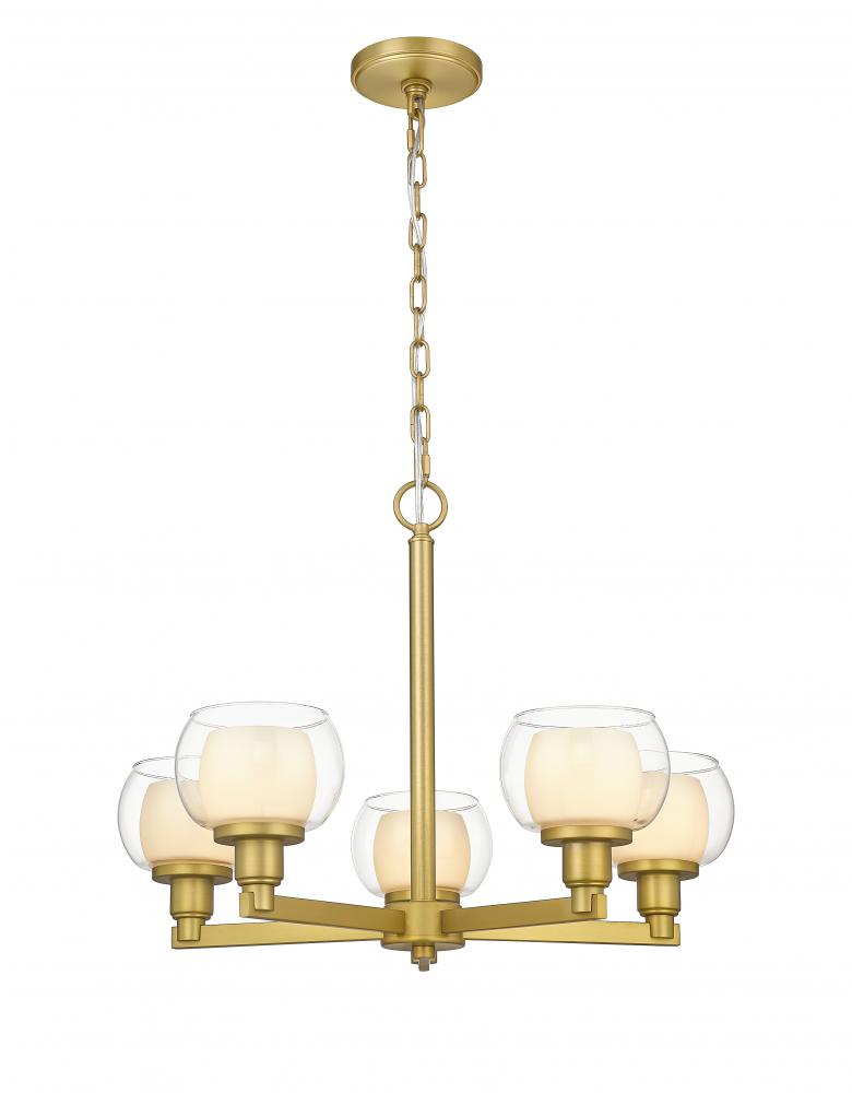 Cairo - 5 Light - 20 inch - Satin Gold - Chain Hung - Chandelier