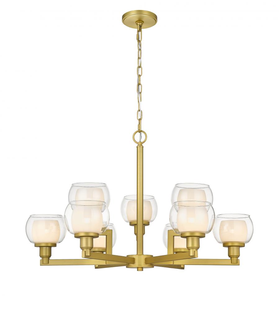 Cairo - 9 Light - 30 inch - Satin Gold - Chain Hung - Chandelier