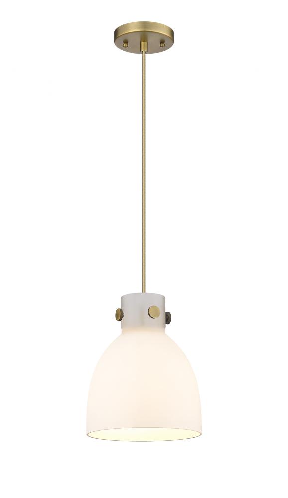 Newton Bell - 1 Light - 8 inch - Brushed Brass - Cord hung - Pendant