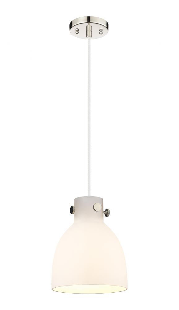 Newton Bell - 1 Light - 8 inch - Polished Nickel - Cord hung - Pendant