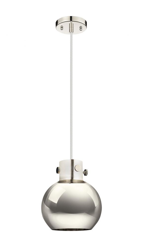 Newton Sphere - 1 Light - 8 inch - Polished Nickel - Cord hung - Pendant