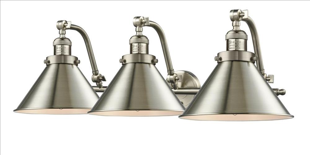 3 Light Vintage Dimmable LED Briarcliff 28 inch Bathroom Fixture