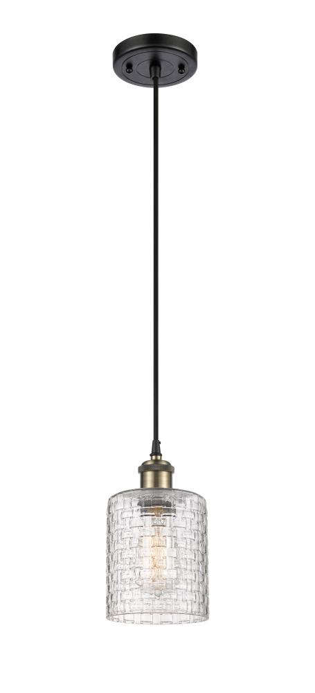 Cobbleskill - 1 Light - 5 inch - Black Antique Brass - Cord hung - Mini Pendant