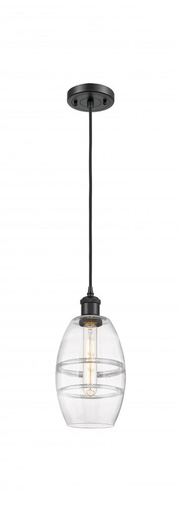 Vaz - 1 Light - 6 inch - Matte Black - Cord hung - Mini Pendant