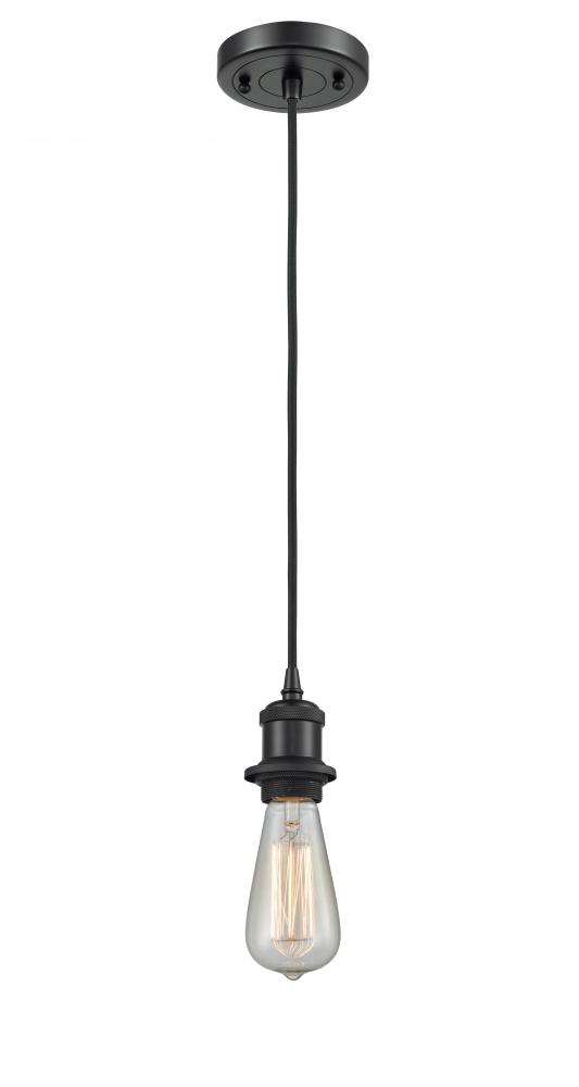 Bare Bulb - 1 Light - 5 inch - Matte Black - Cord hung - Mini Pendant