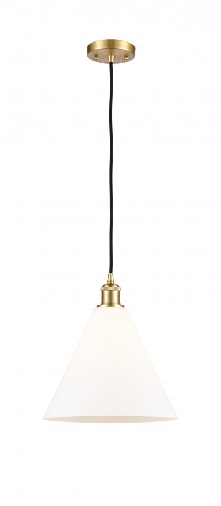 Berkshire - 1 Light - 12 inch - Satin Gold - Cord hung - Mini Pendant