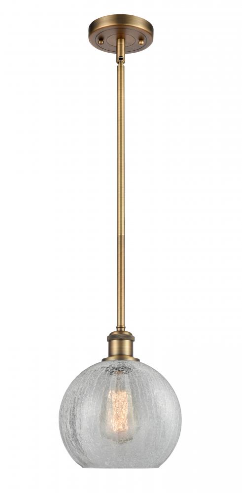 Athens - 1 Light - 8 inch - Brushed Brass - Mini Pendant
