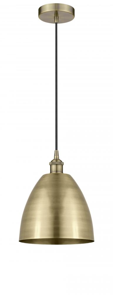Bristol - 1 Light - 9 inch - Antique Brass - Cord hung - Mini Pendant