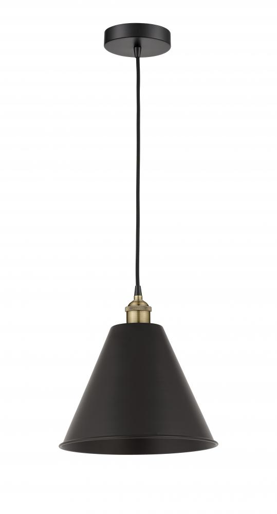 Berkshire - 1 Light - 12 inch - Black Antique Brass - Cord hung - Mini Pendant