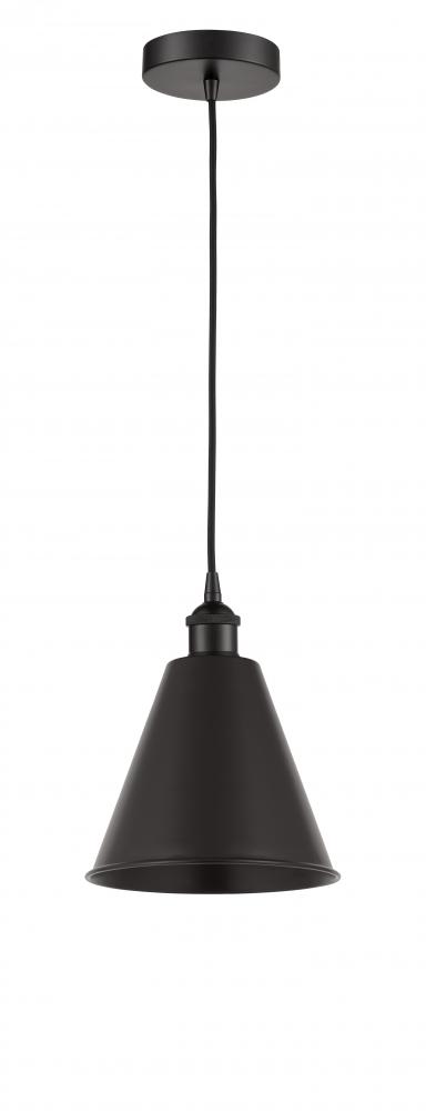 Berkshire - 1 Light - 8 inch - Matte Black - Cord hung - Mini Pendant