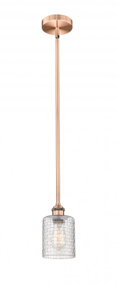 Cobbleskill - 1 Light - 5 inch - Antique Copper - Cord hung - Mini Pendant