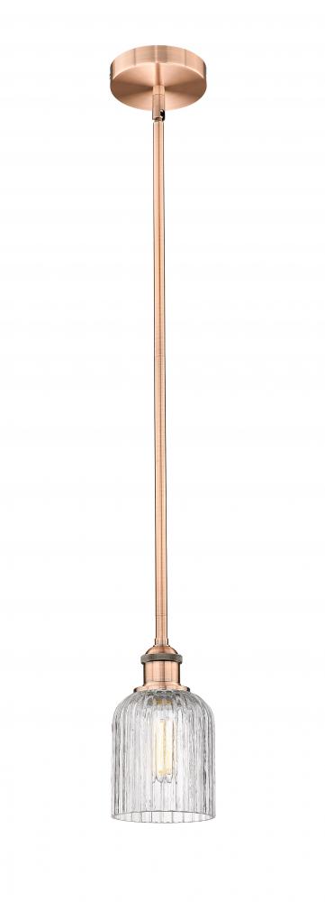 Bridal Veil - 1 Light - 5 inch - Antique Copper - Cord hung - Mini Pendant