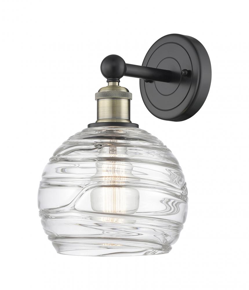 Athens Deco Swirl - 1 Light - 8 inch - Black Antique Brass - Sconce