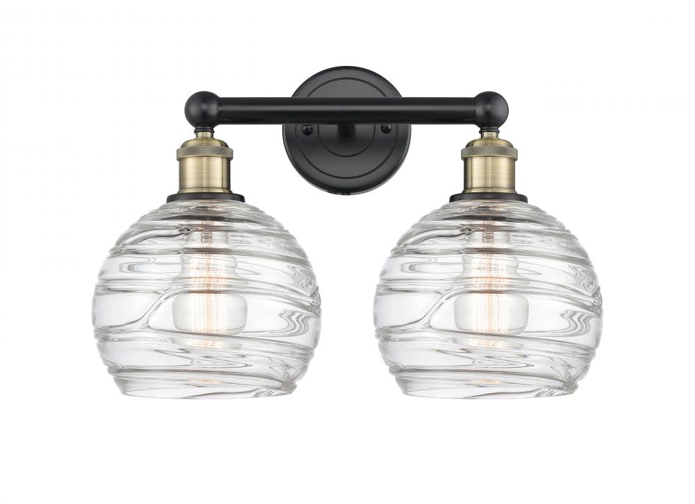 Athens Deco Swirl - 2 Light - 17 inch - Black Antique Brass - Bath Vanity Light