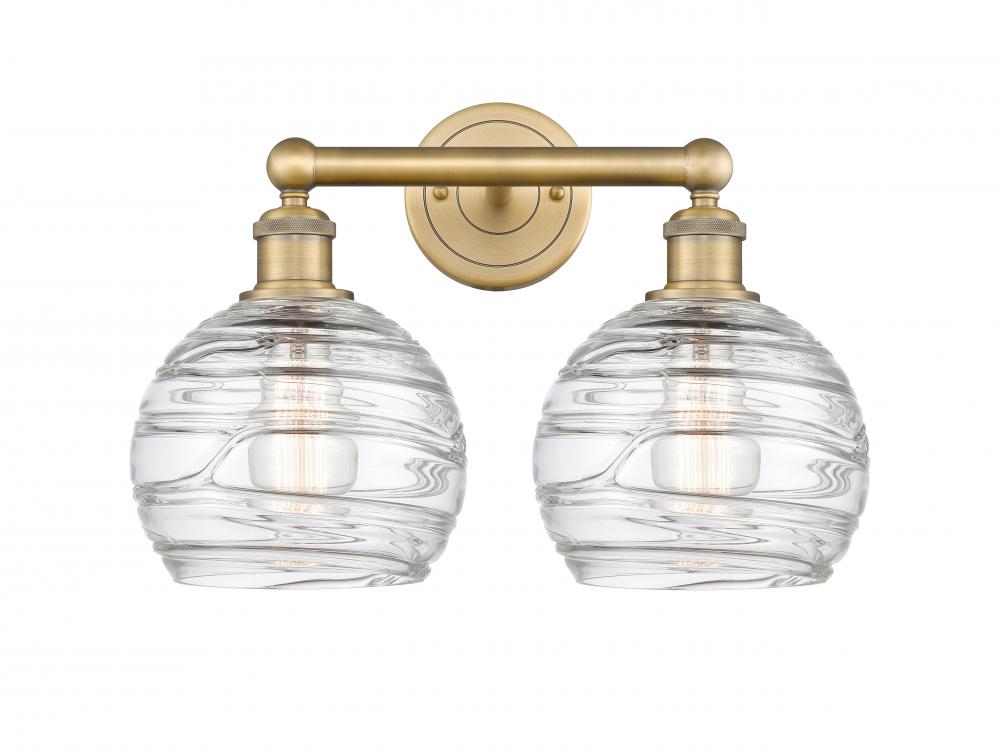 Athens Deco Swirl - 2 Light - 17 inch - Brushed Brass - Bath Vanity Light