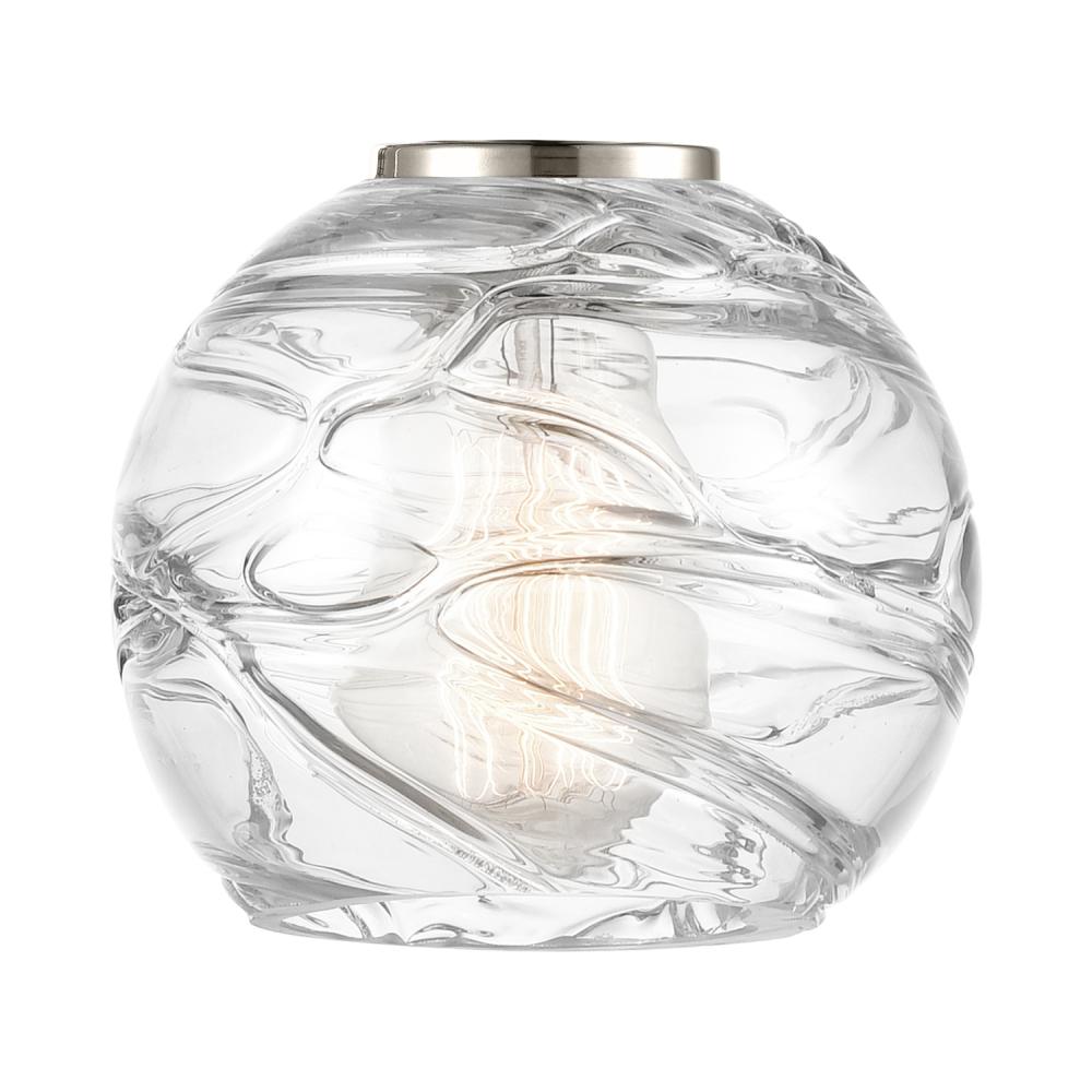 Deco Swirl 6" Clear Glass